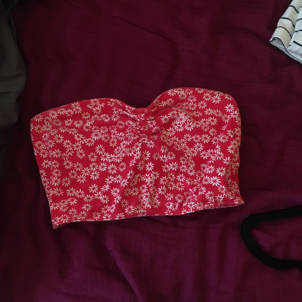 red floral hippie hipster bandeau